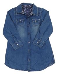 Modré riflové košilové propínací šaty Kiki&Koko