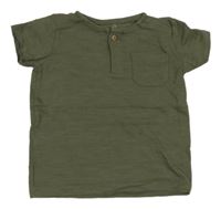 Khaki pruhované tričko s kapsou C&A