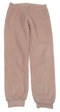 Světlerůžové plyšové pyžamové kalhoty H&M