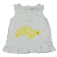 Bílý top se želvičkou a mašličkou a volánkem Topomini