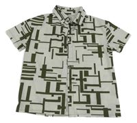 Bílo-khaki vzorovaná košile 