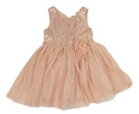 Růžové slavnostní šaty s třpytivou sukní H&M