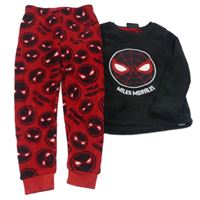 Černo-červené chlupaté pyžamo se Spidermanem Primark