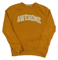 Medová mikina s nápisem H&M