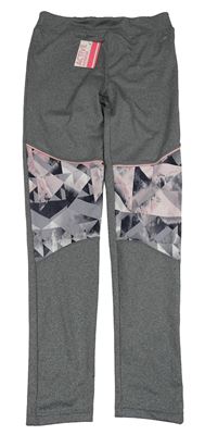 Nové - Šedo-vzorované sportovní legíny Primark
