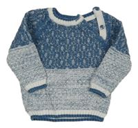 Modro-melírovaný svetr Tu