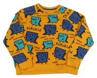 Hořčicová mikina s příšerkami