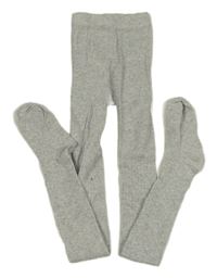 Šedé melírované žebrované punčocháče