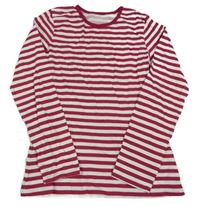 Vínovo-smetanové pruhované triko George