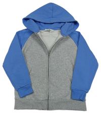 Šedo-modrá propínací mikina s kapucí H&M