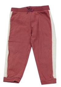 Vínovo-bílé tepláky s pruhy C&A