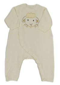 Smetanový prošívaný teplákový overal s ovcí Uniqlo