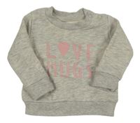 Šedá melírovaná mikina s nápisem Primark