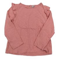 Starorůžové triko s volánky Tu