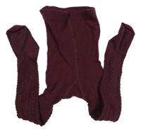 Vínové vzorované punčocháče H&M