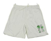 Bílé bavlněné kraťasy s palmami a číslem C&A