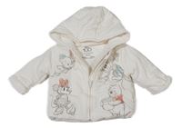 Bílá zateplená propínací mikina s Disney přáteli a kapucí Disney