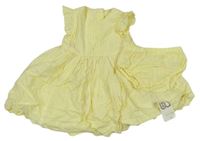 2set - Světležluté vyšívané šaty + kalhotky zn. Mothercare