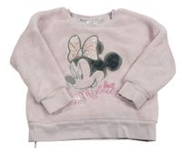 Světlerůžová chlupatá mikina s Minnie zn. Disney