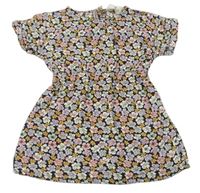 Černo-barevné květované šaty H&M