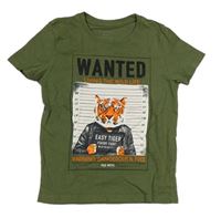 Khaki tričko s tygrem Primark
