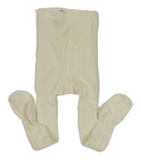 Smetanové vzorované punčocháče H&M