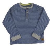 Modro-šedé pruhované žebrované triko Mothercare