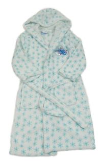 Bílo-modrý plyšový župan s vločkami a kapucí - Frozen 