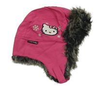 Tmavorůžová šusťáková zateplená beranice s Kitty a kožešinou H&M
