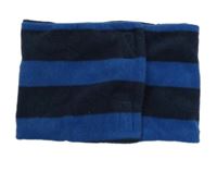 Tmavomodro-modrý pruhovaný fleecový nákrčník 