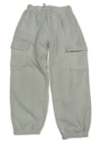 Bílé vzorované lehké cuff kalhoty Primark