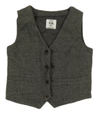 Hnědá melírovaná společenská vesta C&A