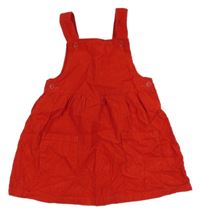 Červené laclové manšestrové šaty s kapsami dunnes