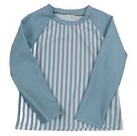 Bílo-světlemodré pruhované UV triko shein