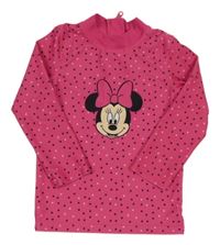 Růžové puntíkaté UV triko s Minnie Disney