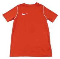 Červené sportovní funkční tričko s logem Nike