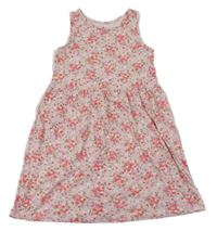 Světlerůžové květované šaty H&M