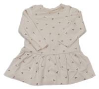 Smetanové teplákové šaty s třešněmi H&M