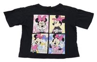 Černé crop tričko s Minnie Disney