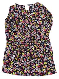 Tmavomodro-barevné květované lehké šaty Joules