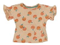 Meruňkové tričko s pomeranči a kapsou Tu