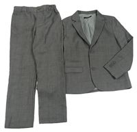 2set - Šedé kostkované sako + šedé kostkované společenské chino kalhoty M&S