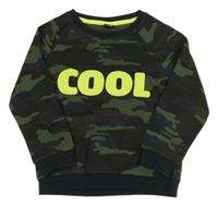 Khaki-tmavomodrá army mikina s nápisem Kiki&Koko