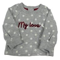 Šedá puntíkatá mikina s nápisem zn.La redoute