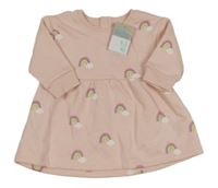 Nové - Růžové teplákové šaty s duhami Primark