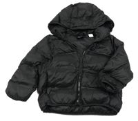 Černá šusťáková zateplená bunda s kapucí Zara