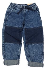 Nové - Tmavomodré teplákové straight fit rifle Kiki&Koko