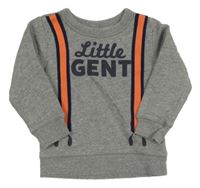 Šedá mikina s nápisem a kšandami Carter's