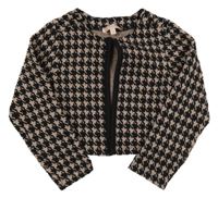 Černo-světlerůžové vzorované třpytivé bolerko C&A