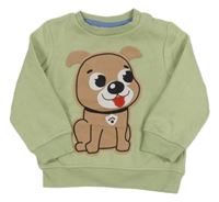 Světlezelná mikina s pejskem 